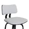 Armen Living Pico 30" Swivel Black Wood Bar Stool in Light Gray Fabric with Black Metal LCPIBABLKLTGR30 - alternate 9